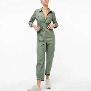 J. Crew Jumpsuit Women's Size 4 Army Green Utility Romper One Piece Coveralls